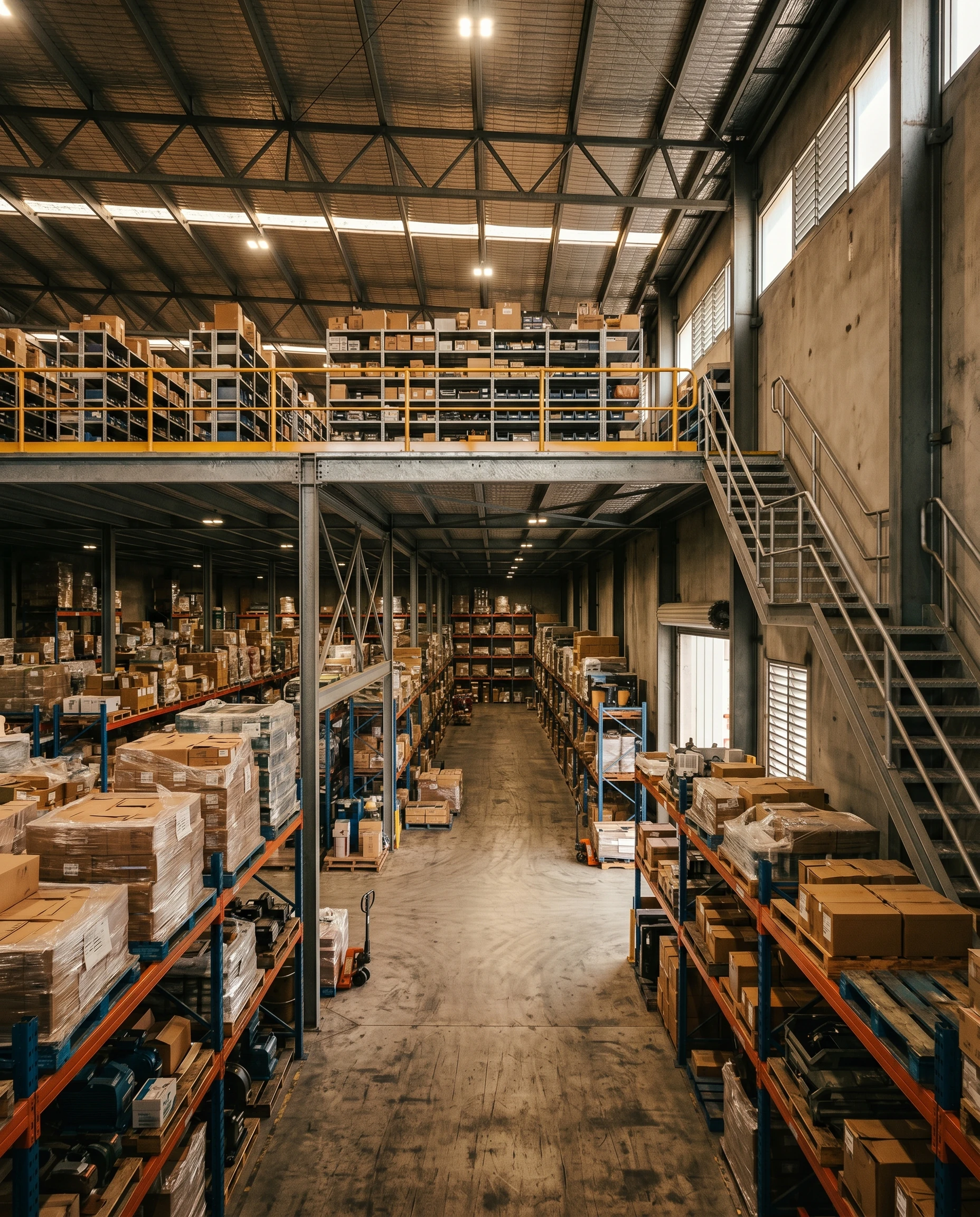 Installed mezzanine floor